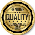 Genuine quality guaranteed 100% gold label, vector illustration